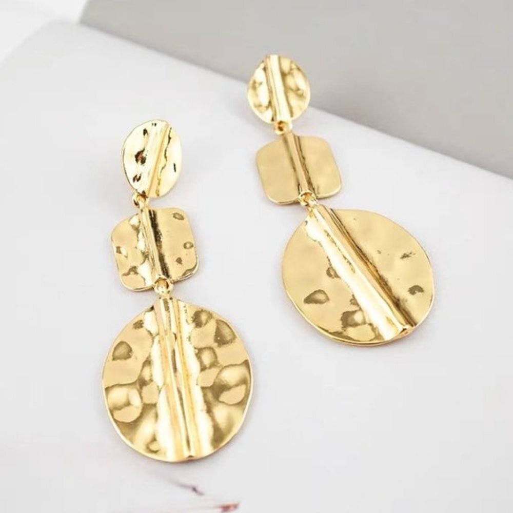 Anthropologie Hammered Drop Earrings